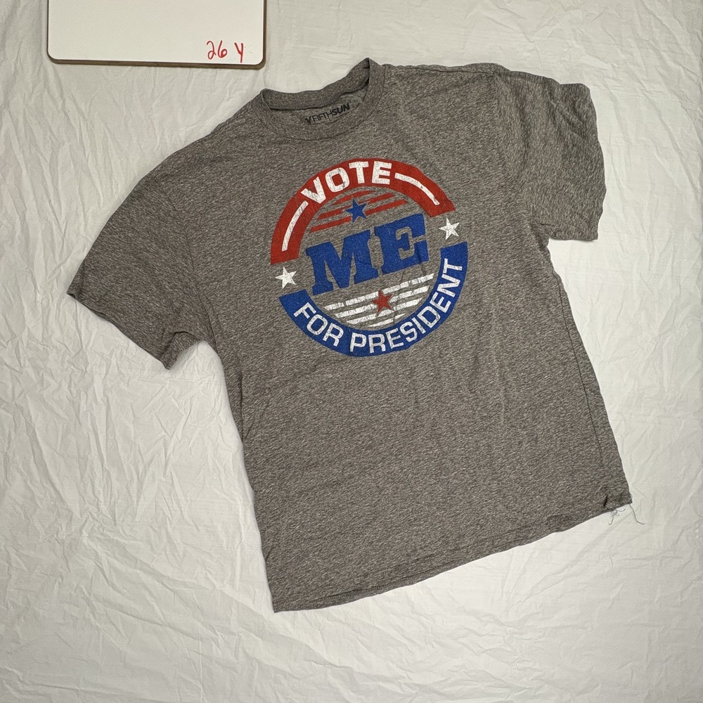 Fifth Sun Mens gray tshirt Vote Me For President size‎ Large